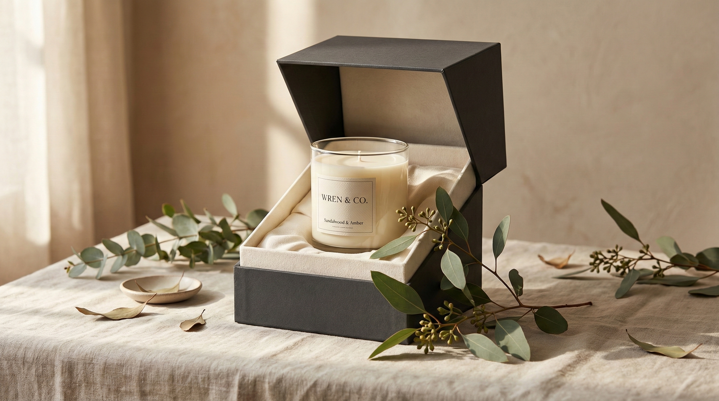 Forno custom printed bakery boxes stacked on rustic wood table