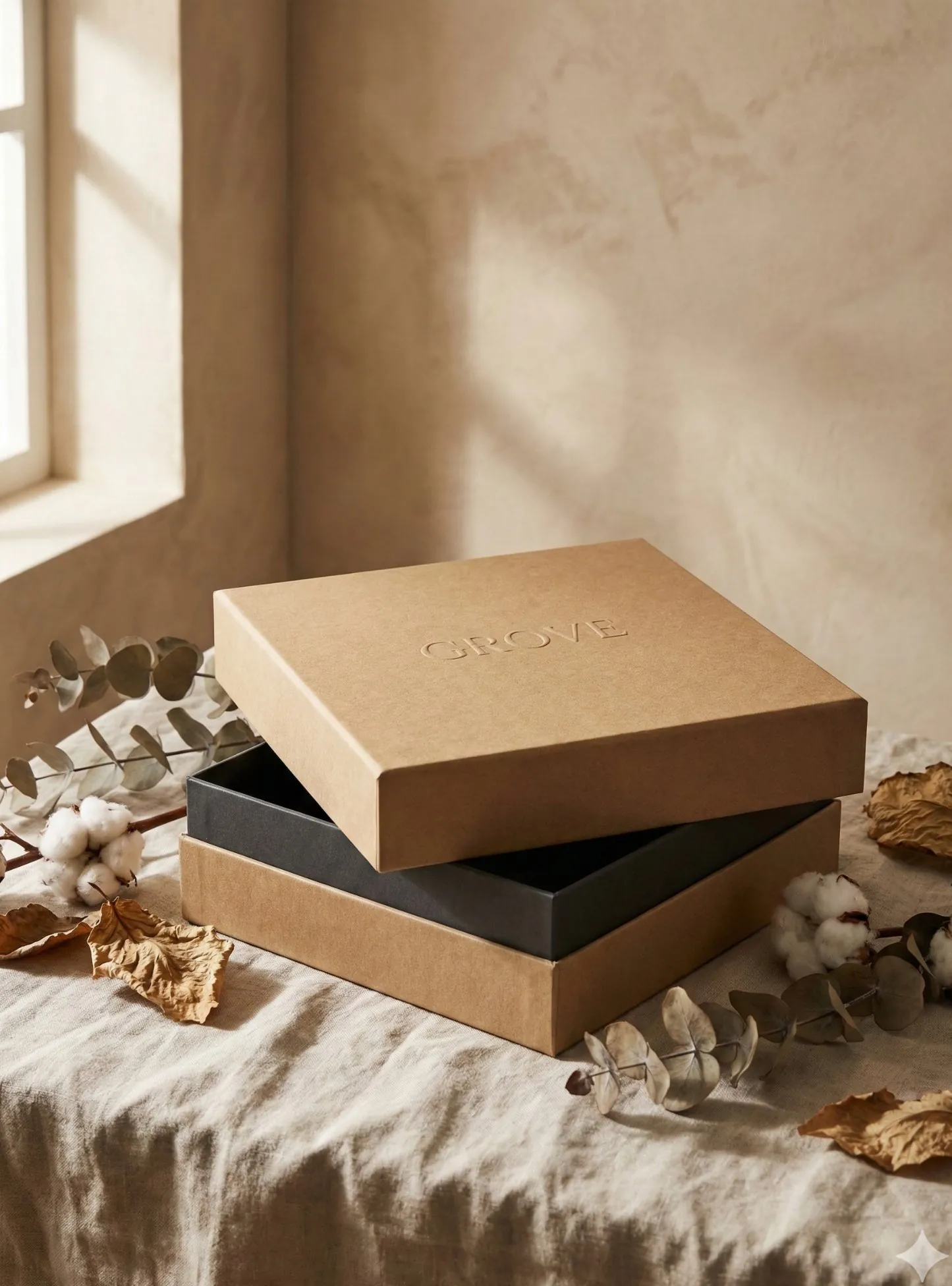 Forest green rigid setup box with magnetic closure