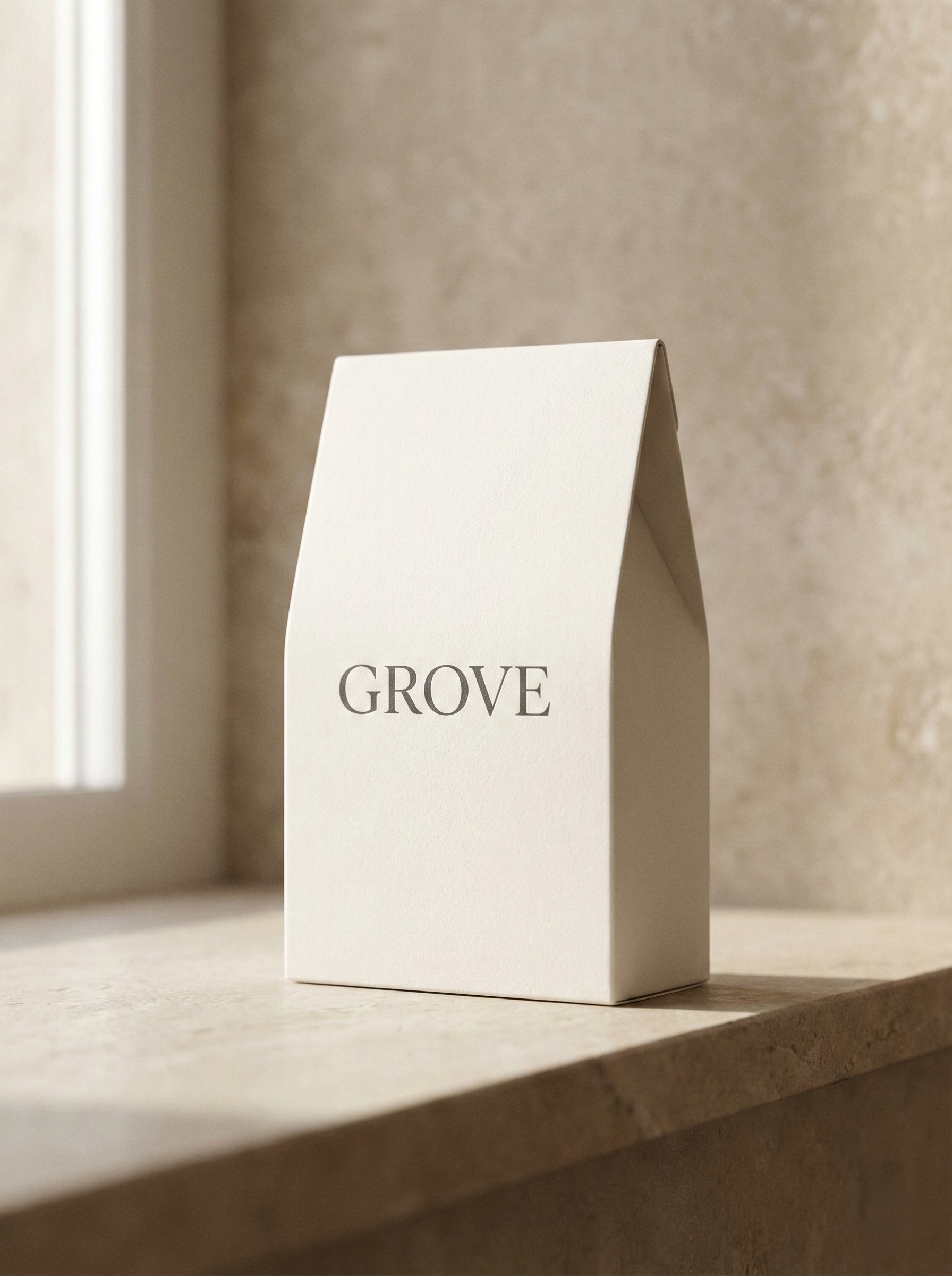 Grove kraft rigid box with lid offset showing charcoal interior