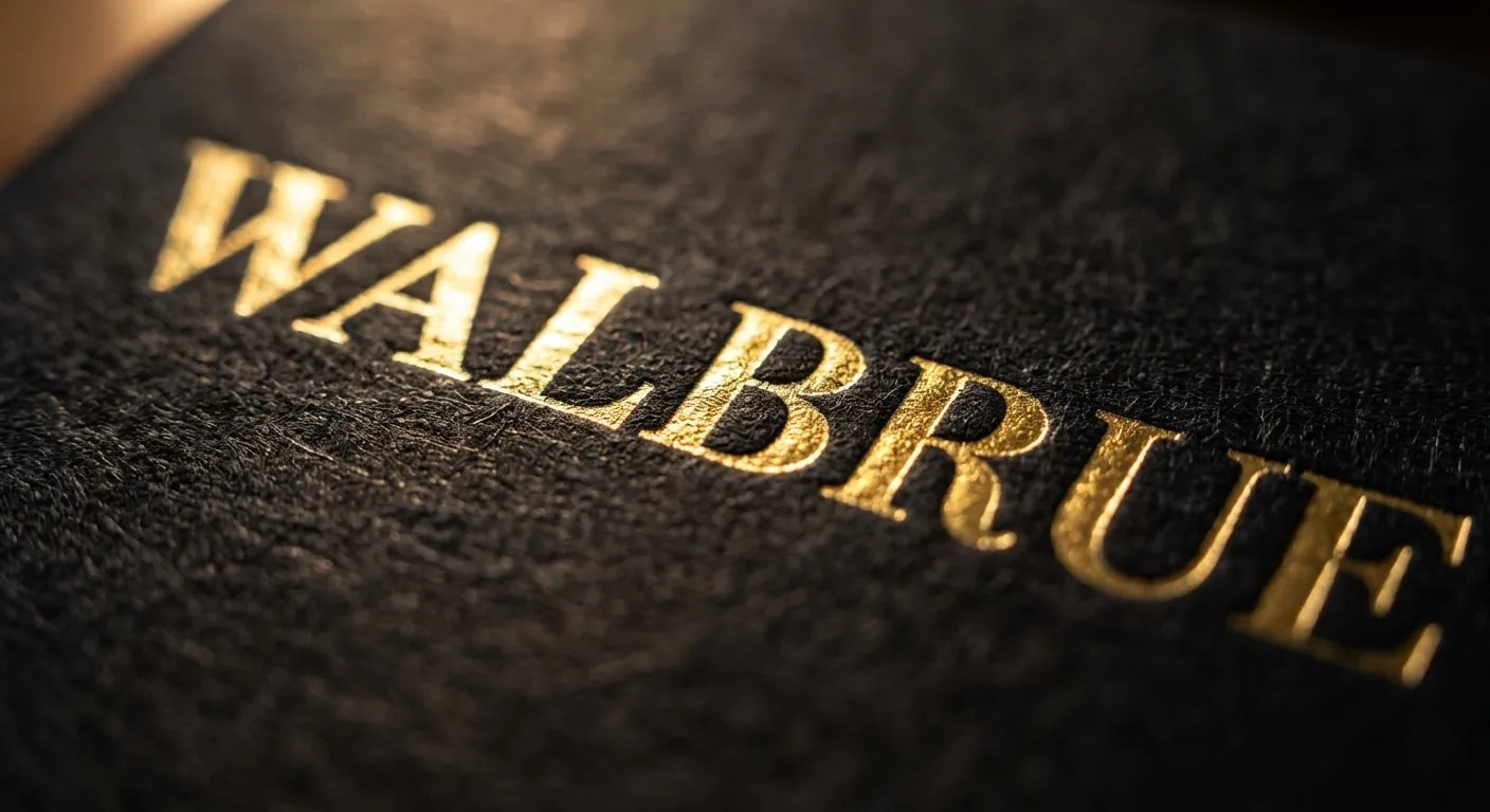 WALBRUE gold foil stamp detail