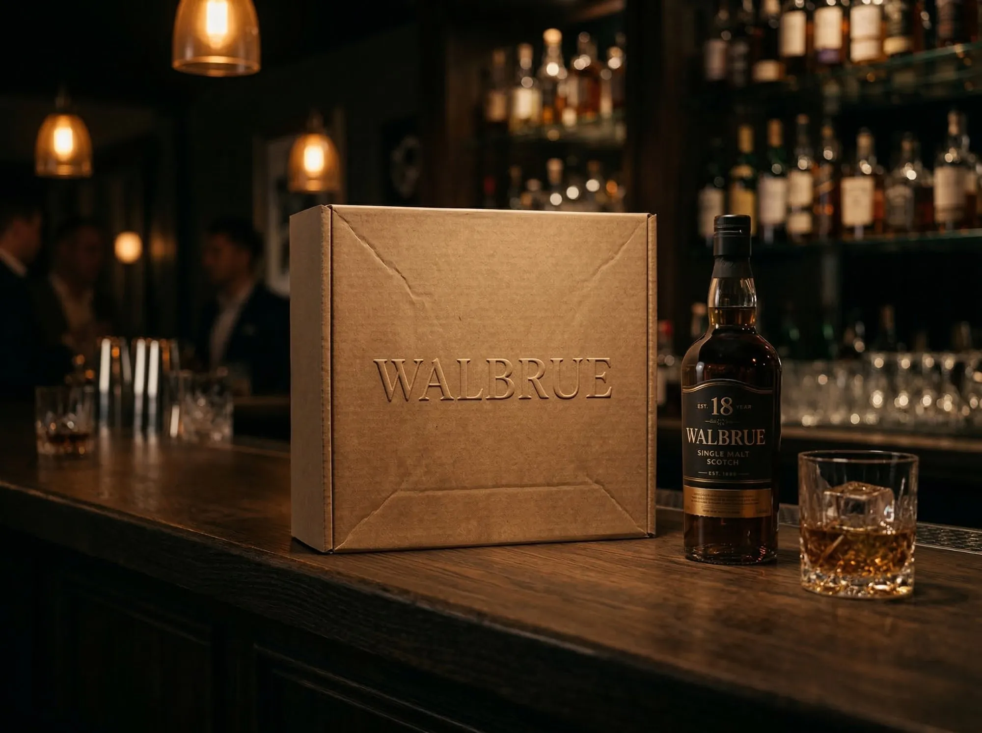 WALBRUE kraft spirits box in bar